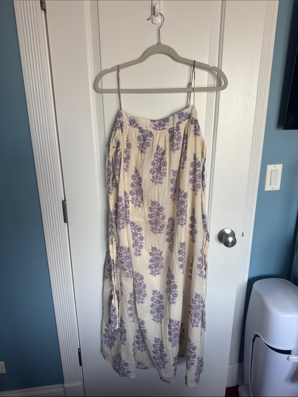 J. Crew Cream Maxi Skirt with Lavender Floral Print